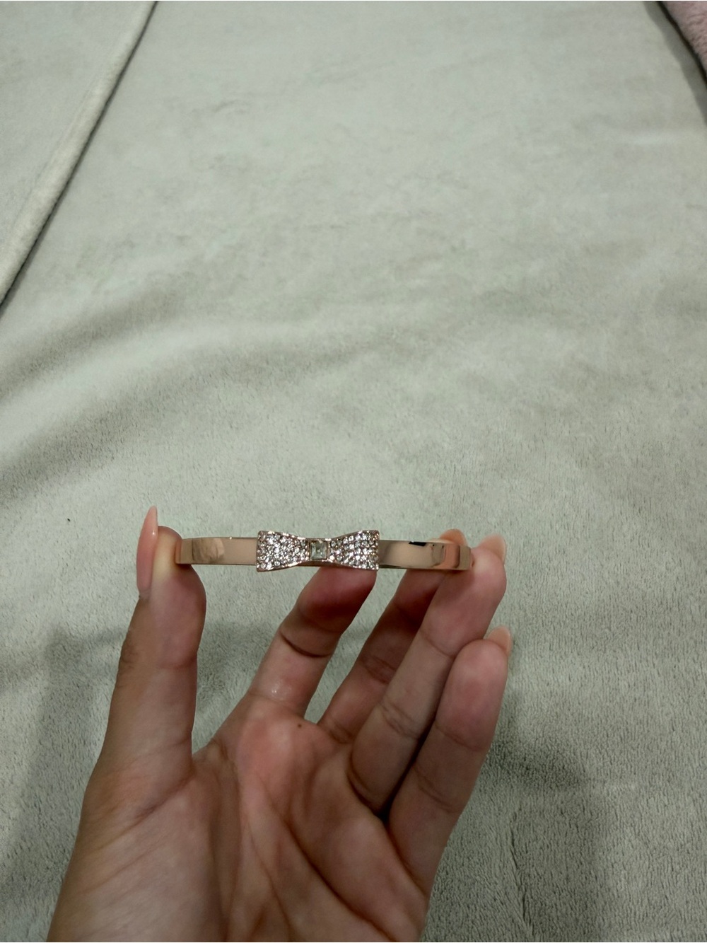 kate spade Rose Gold Bow Crystal Bangle Bracelet